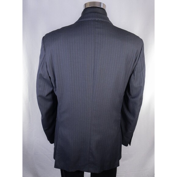 Peter Millar Suit Jacket Blazer Coat Gray Striped Sz 42L Two Button Wool Canada - Picture 8 of 14